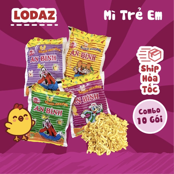 Mì tôm trẻ em An Bình COMBO 10 gói ăn vặt tuổi thơ LODAZ Hà Nội gói 20g