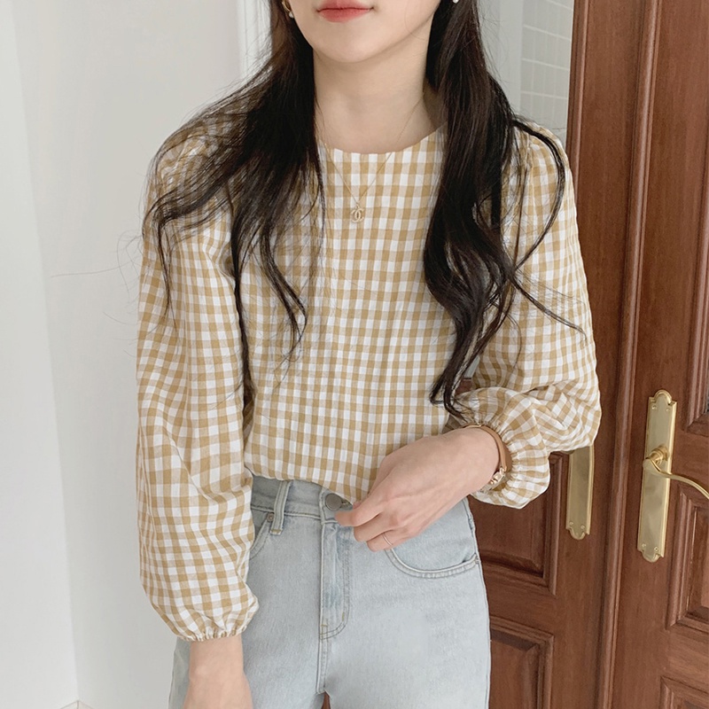 Áo Sơ Mi Tay Dài Cổ Tròn Thời Trang Cho Nữ