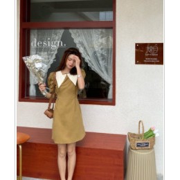 [Mã FAMAYWA2 giảm 10K đơn 50K] Váy đầm nữ vàng nâu tây tiểu thư nhẹ nhàng ( Video+ ảnh thật chụp sàn ) | BigBuy360 - bigbuy360.vn