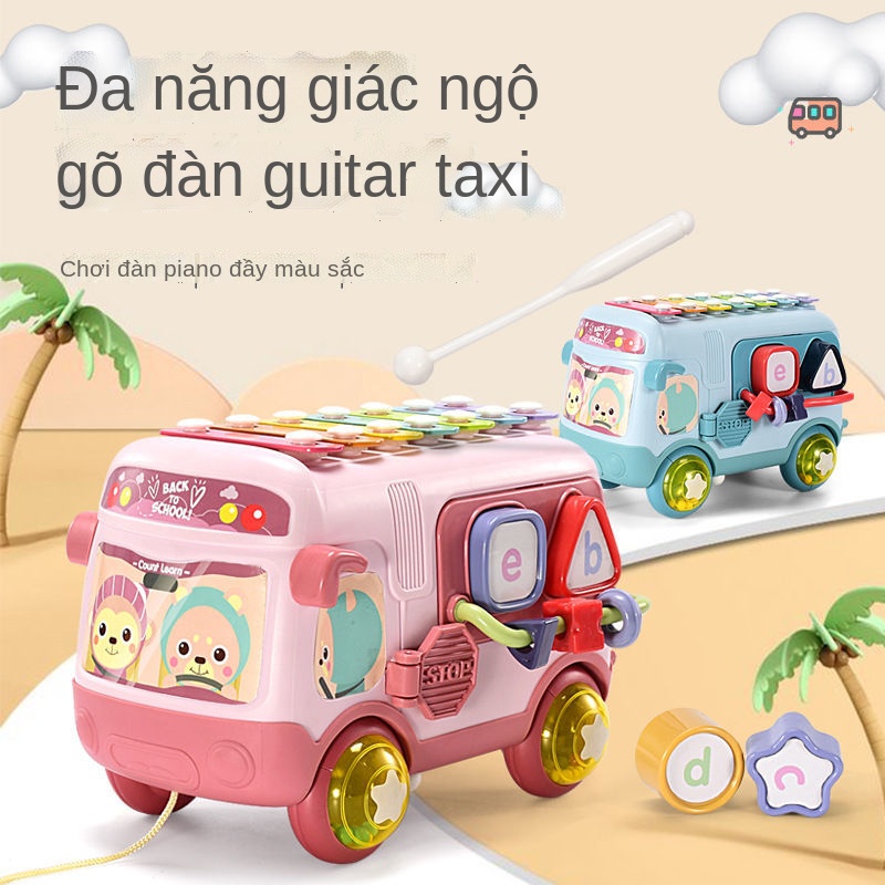 △Bàn tay gõ đàn piano câu đố trẻ em bé xe buýt đồ chơi kết hợp âm nhạc nhạc cụ gõ tám giai điệu cho 8 tháng