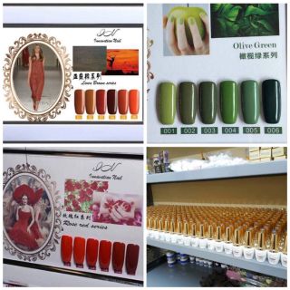 SET Sơn gel 6 màu tone Đỏ, Cam,Rêu Tặng bảng màu Nail