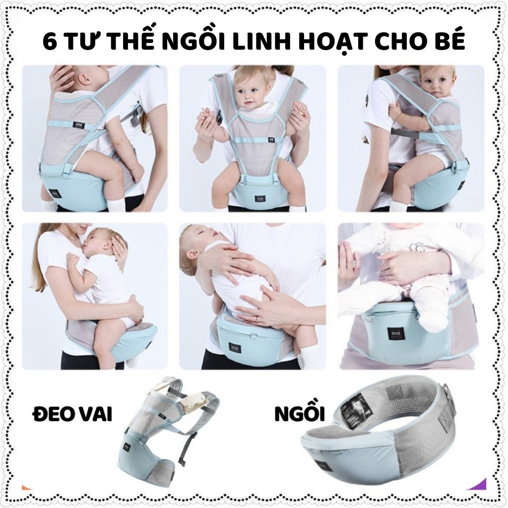 Địu em bé chống gù AAG 6 tư thế ngồi và đeo vai trợ lực cho trẻ sơ sinh, địu cho bé từ 0-36 tháng