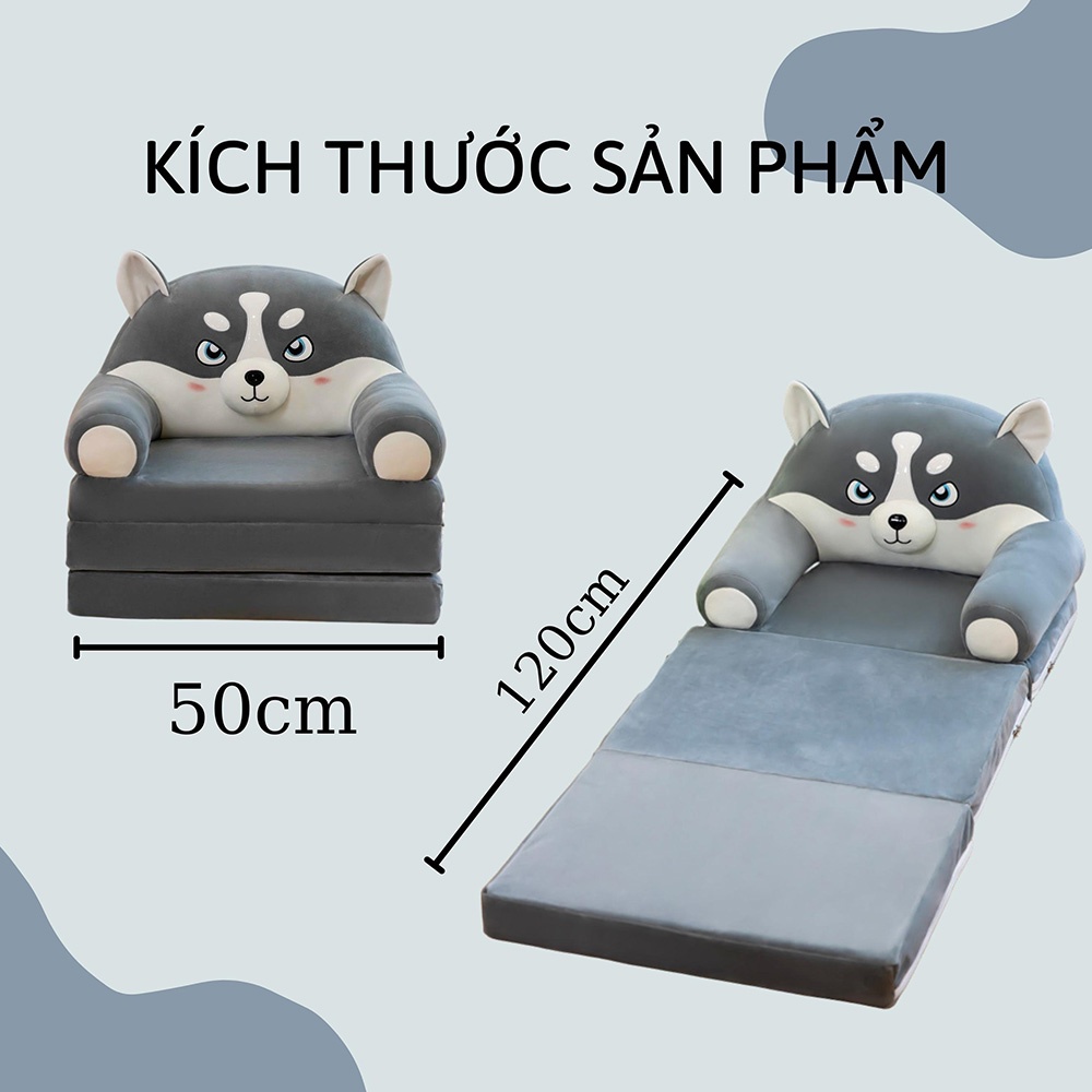 Ghế sofa trẻ em ba tầng - sofa giường hình thú cho bé siêu dễ thương