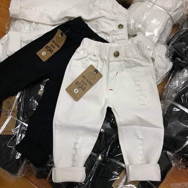 [NHẬP KIDTET hoàn 15% xu đơn 150k] Quần jeans mềm cho bé trai bé gái