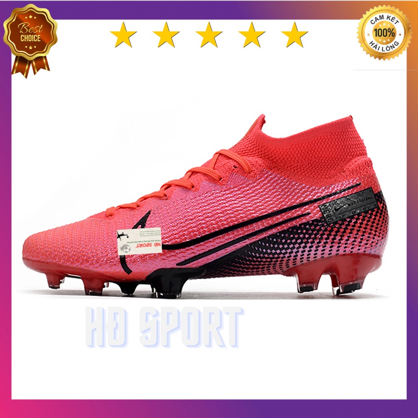 [Tặng Túi Rút,Tất,Vớ Cao Cấp]Giày Đá Bóng, Giày Đá Banh Sân Cỏ Tự Nhiên Mercurial Superfly 7 Elite FG Final Boss Red