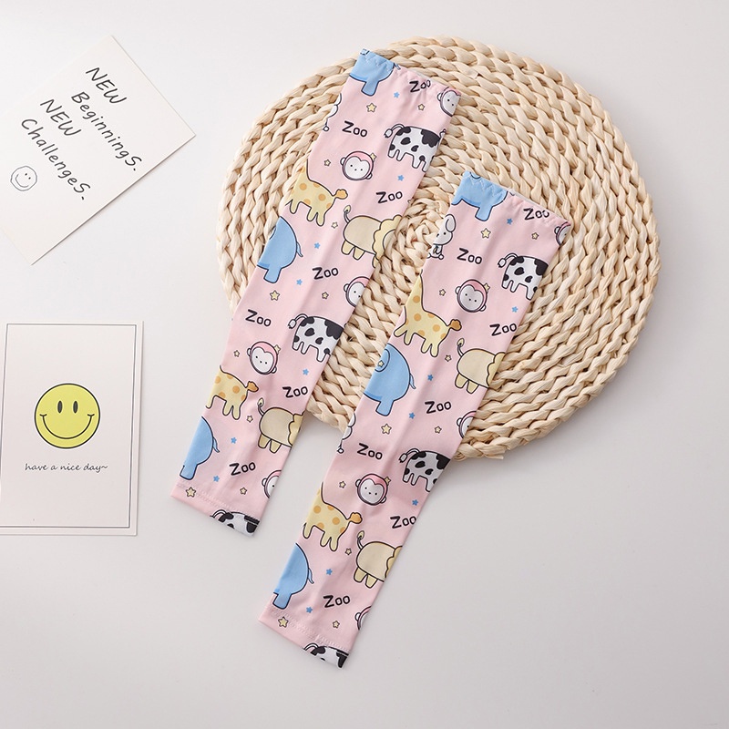 Găng Tay Chống Nắng Chống Tia UV Bằng Lụa Lạnh Họa Tiết Hoạt Hình Dễ Thương Cho Bé