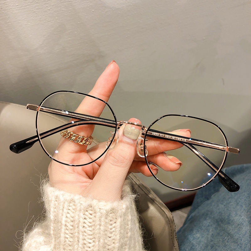VIENDO Kính Mát Gọng Kim Loại Tròn Tròng Đổi Màu Chống Ánh Sáng Xanh Chống Tia UV Thời Trang Hàn Quốc Cho Nam Nữ