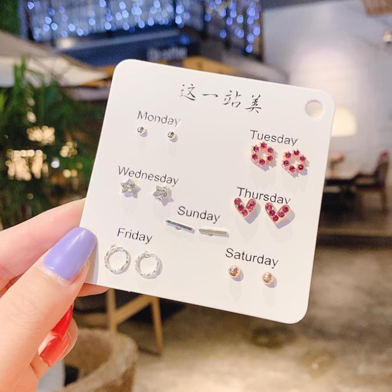 Set Khuyên Tai Thiết Kế Đơn Giản Phong Cách Hàn Quốc đẹp mê luôn dành cho các bạn nữ