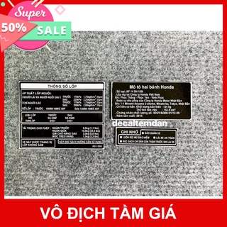 Hcm- ddxm - v6bn - bộ tem thông số sh 150i đời 2012 - 2016