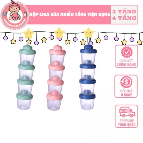 Hộp chia sữa nhiều tầng tiện dụng ,Hộp Đựng Sữa Bột, Đồ Ăn Dặm Cho Bé Nhiều  Ngăn Tiện Lợi