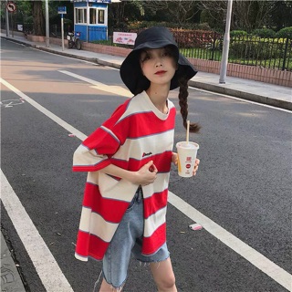 ☀️Áo Thun Sọc Xẻ Tà Form Rộng