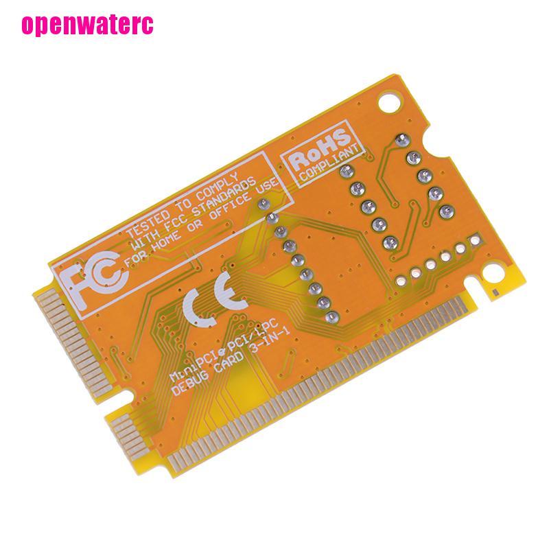 Thẻ Thử Nghiệm Chẩn Đoán 3 Trong 1 mini PCI PCI-E LPC PC laptop