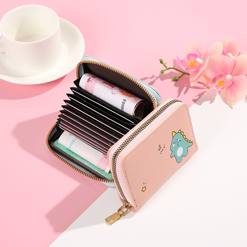 Ví Ngắn Nữ Cầm Tay Đựng Thẻ Khóa Kéo In Hình Thỏ 556  Kiểu Dáng Dễ Thương Phong Cách Hàn Quốc - Hazo