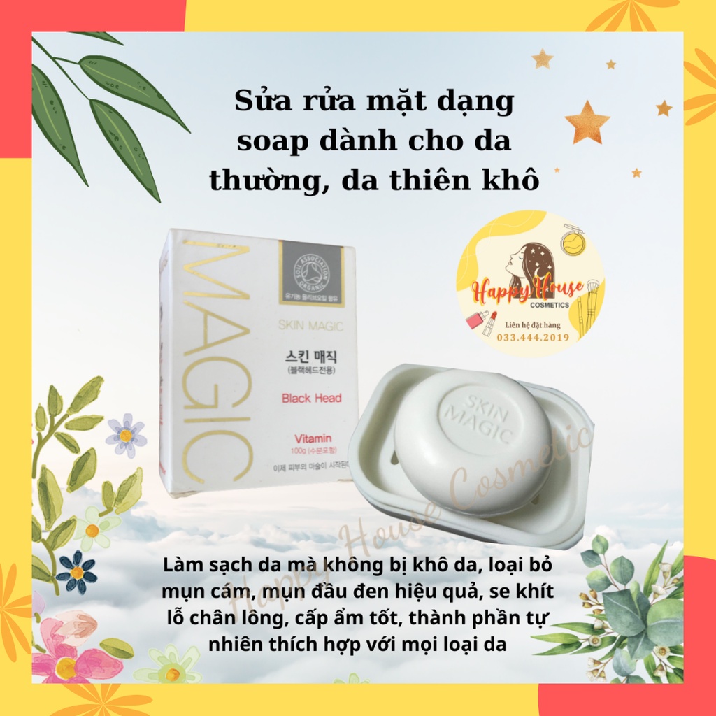 Sửa rửa mặt dạng soap skin magic loại bỏ mụn đầu đen, mụn cám hiệu quả