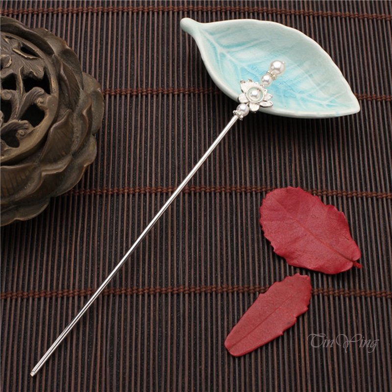 GETNOIVAS Trâm cài tóc hình hoa phong cách Trung Hoa cổ điển dành cho nữ