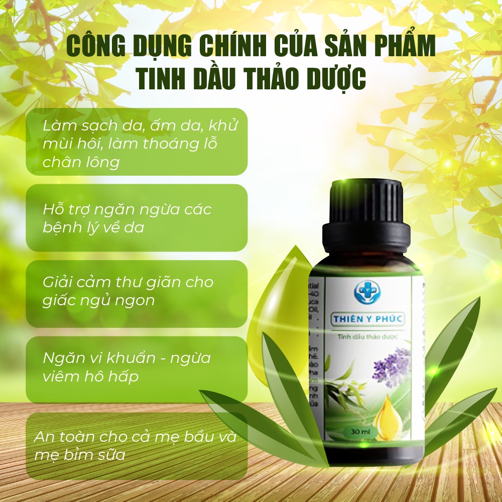 Tinh Dầu Xông Thảo Dược Thiên Y Phúc Lọ 30ml Giải Cảm,