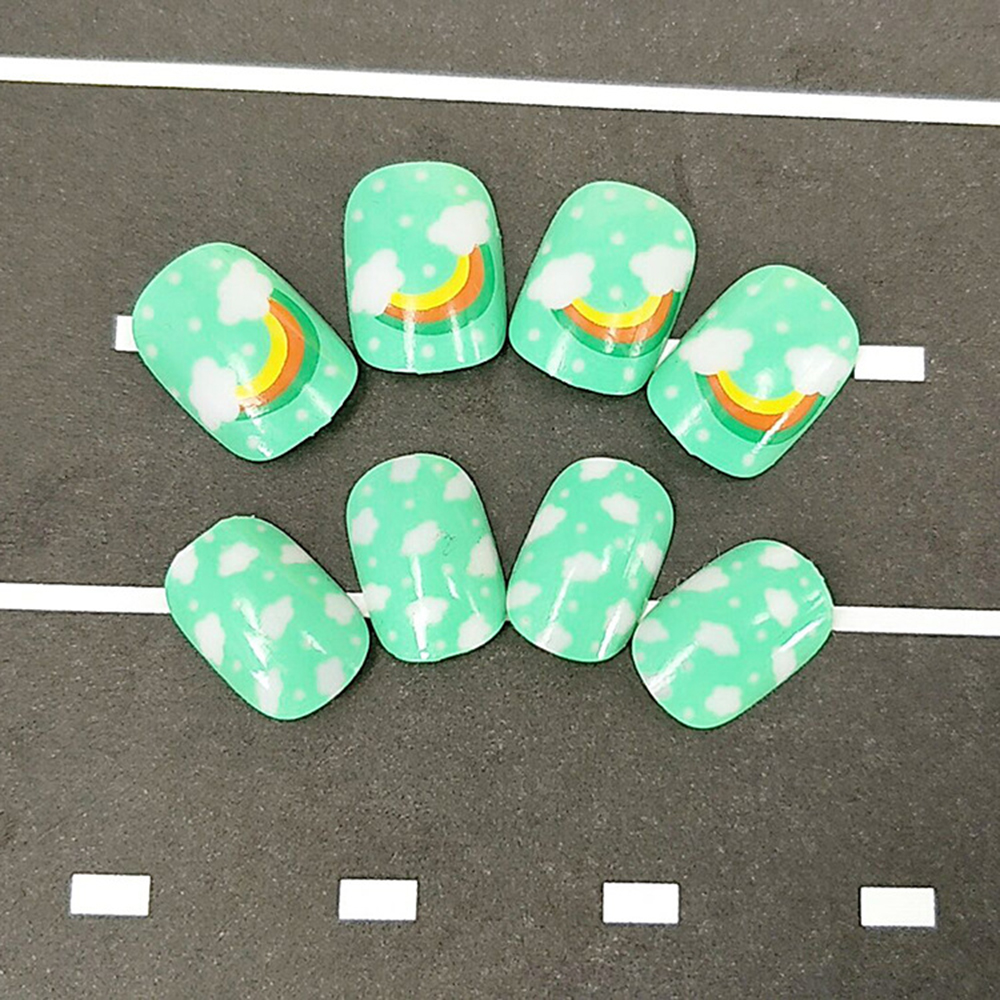 Hộp 24 Móng Tay Giả Họa Tiết Hoạt Hình Đáng Yêu Dành Cho Bé Gái