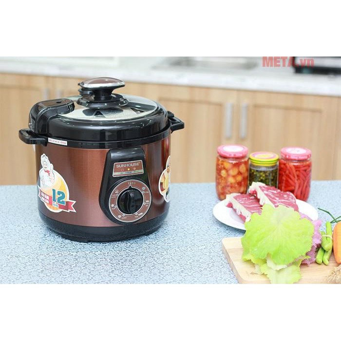 Nồi áp suất điện đa năng Sunhouse SHD1552 -nồi hầm,xương,ninh cháo,tốt,bền,đẹp-giá rẻ-bảo hành 12 tháng