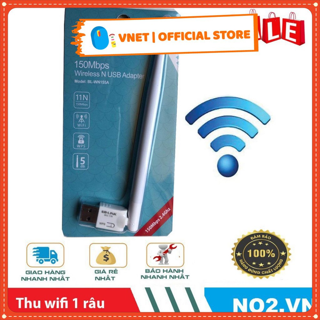 USB thu Wifi  LB LINK - USB Wifi LB- LINK 155A Tốc Độ 150Mbps Có Anten