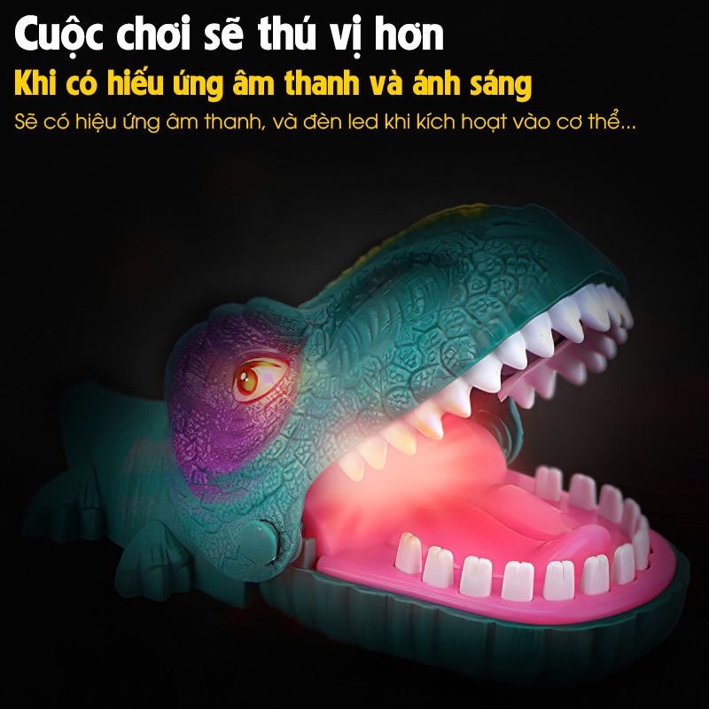 Bô khủng long cắn tay đồ chơi, kích thước lớn, hiệu ứng âm thanh, đèn Led sinh động, Mybaby