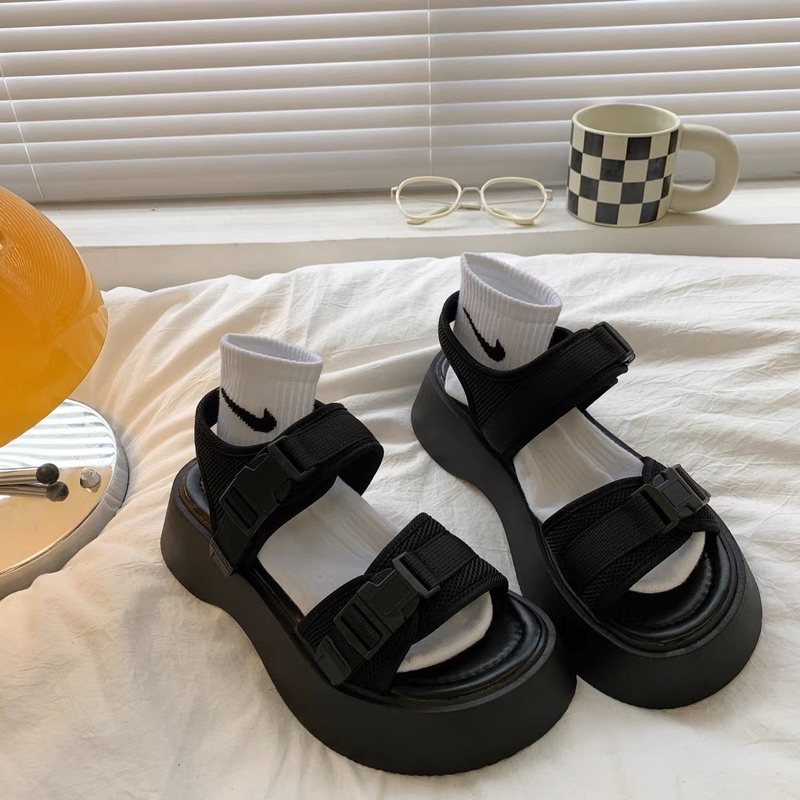 Sandal nữ đế bự cao thời trang dễ phối đồ phong cách năng động quai vải phù hợp mọi lứa tuổi #9859