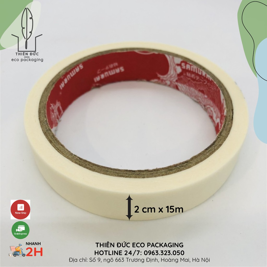BĂNG DÍNH GIẤY chặn màu nước, màu acrylic, sơn KHỔ 2CM & 4.8 CM - 15 MÉT DÀI – CHẤT LƯỢNG CAO, GIÁ NHÀ MÁY