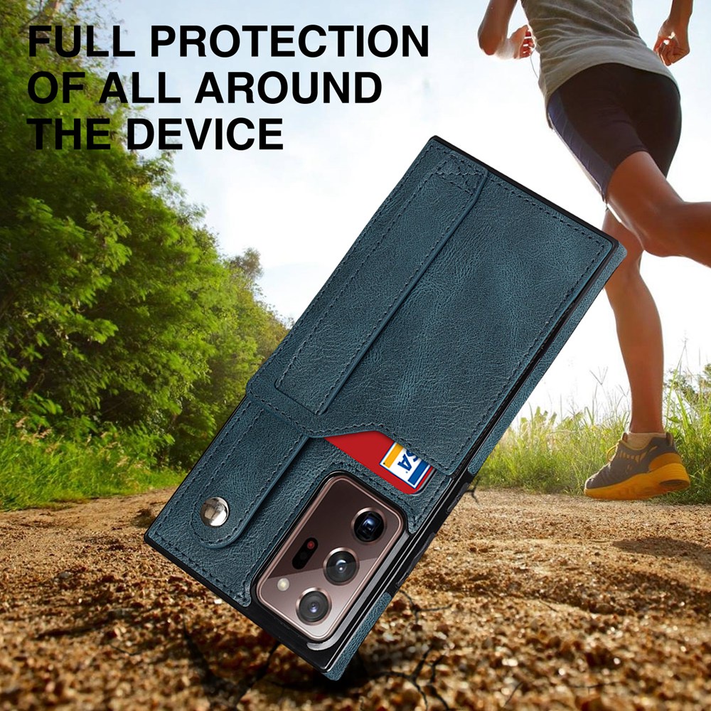 Ốp Điện Thoại Da Tích Hợp Ví Đựng Thẻ Có Dây Đeo Tay Kiểu Doanh Nhân Cho Samsung Galaxy Note 20 / Note 20 Ultra
