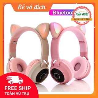 Tai Nghe Mèo Bluetooth Cao Cấp, Headphone Tai Mèo Đáng Yêu, Có Mic, Chống Ồn - Bảo Hành 12 Tháng.