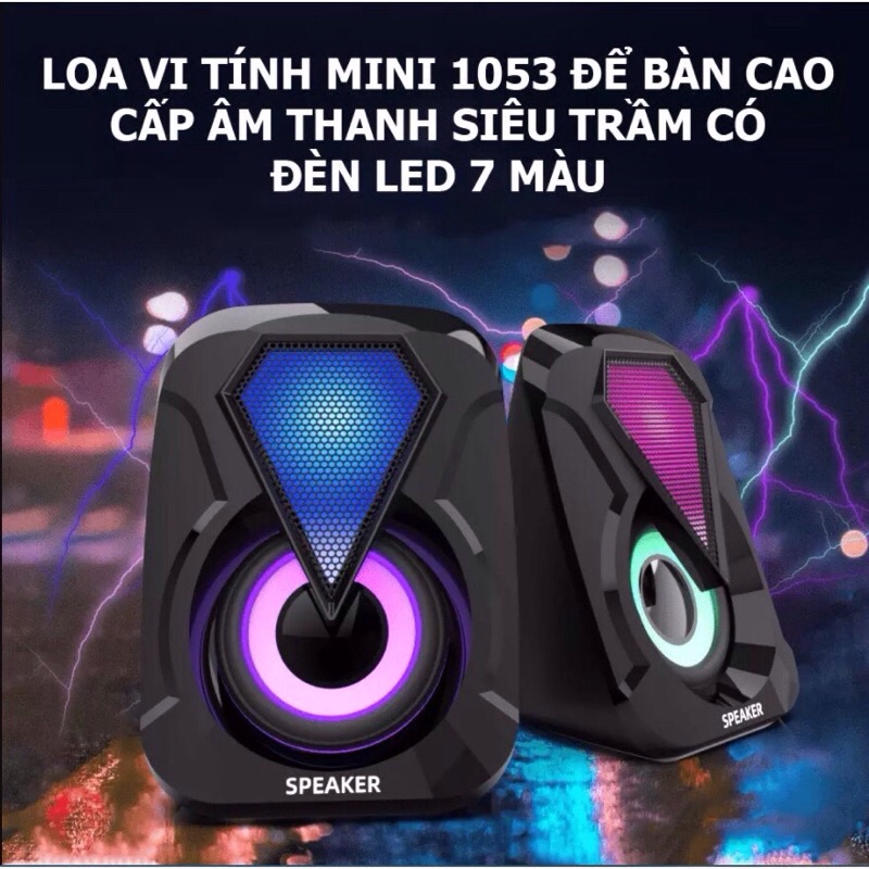 Loa Mini Máy Tính LeerFei Y-0977 Bass Trầm Ấm Cực Hay Loa Dùng Cho Máy Tính Để Bàn PC Laptop Điện Thoại Đèn Led Đổi Màu