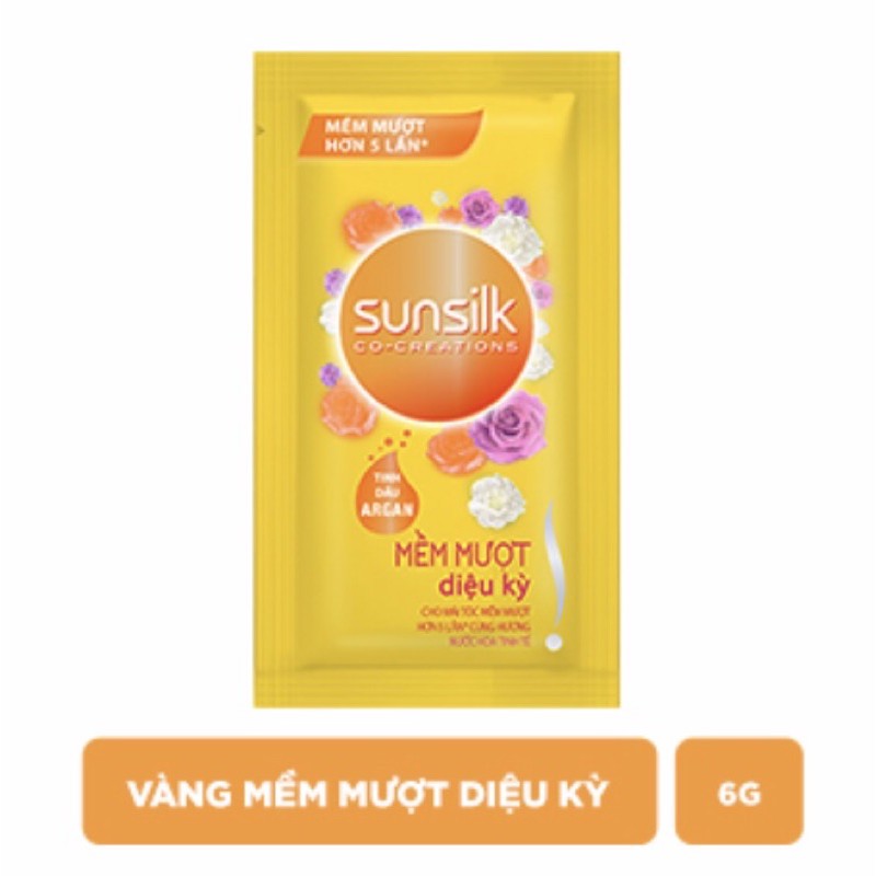 Dây dầu gội Sunsilk đen óng mượt rạng ngời, vàng mềm mượt diệu kỳ