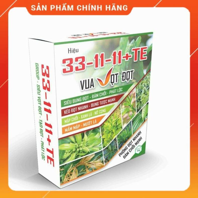 Phân bón lá npk 33-11-11+te gói 250gr và hộp 1kg siêu vọt đọt tạo đọt phát lộc đầm chồi phóng đọt mạnh