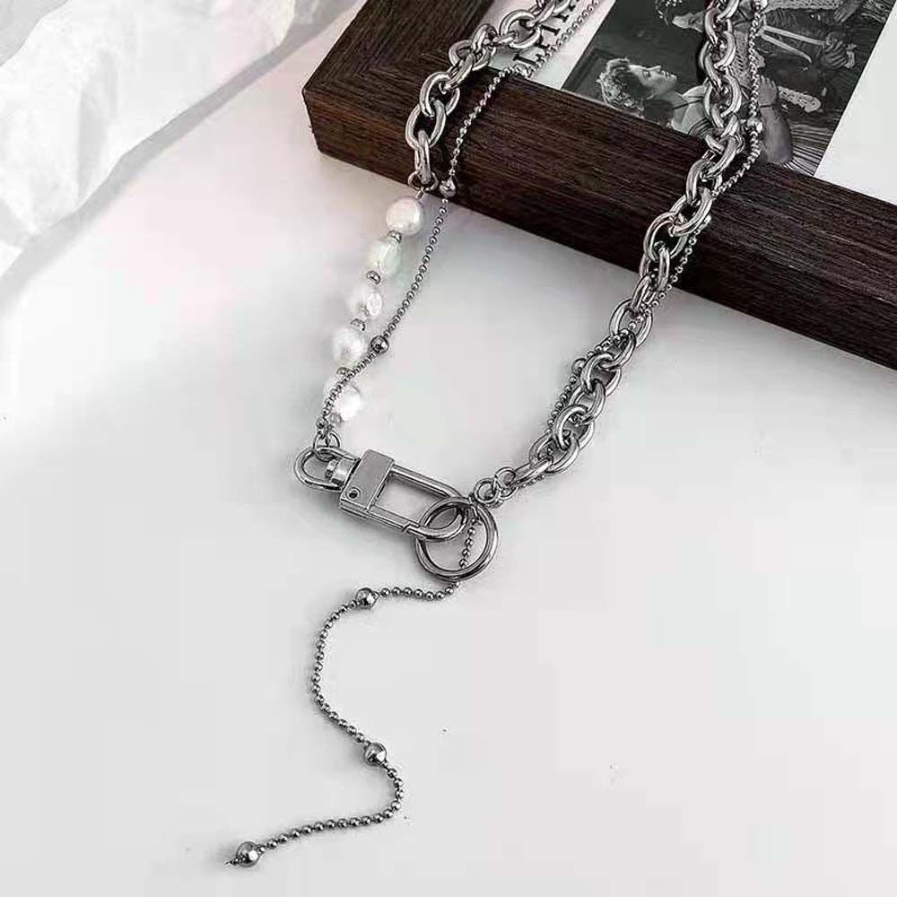 Vòng cổ Hợp Kim Hai Lớp Phối Tua Rua Thời Trang Cho Nữ