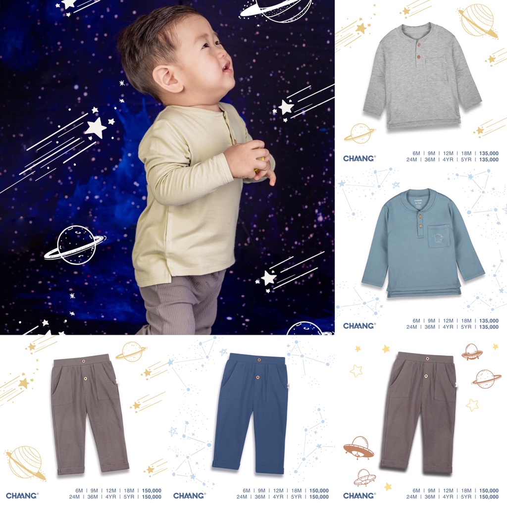 Áo dài tay/Quần nỉ ấm áp họa tiết bé trai Treasure Chaang