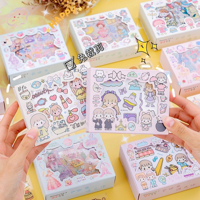 Bán Sỉ Nhãn Dán PET Trong Suốt Nhỏ Nhắn Dễ Thương Dùng Trang Trí Sổ Tay diy