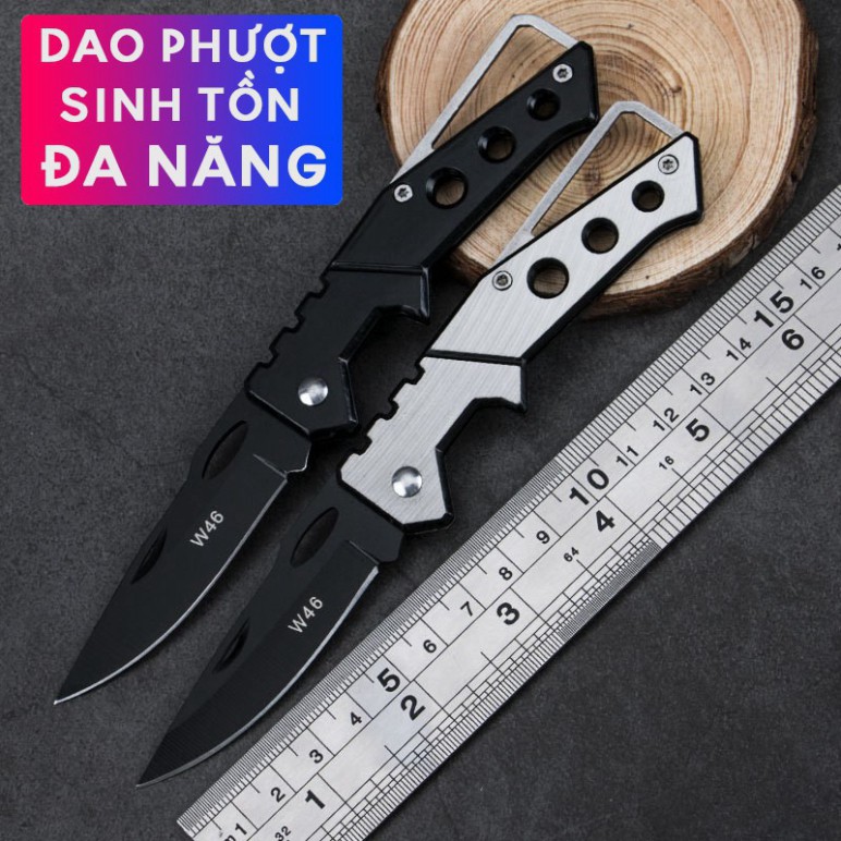 (CAO CẤP) Dao Phượt EDC Mini Gấp Gọn Đa Năng W46 - Sinh Tồn Thép Không Gỉ Siêu Bền mã ZU42