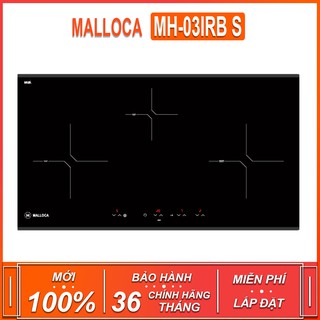 Bếp kính âm 2 từ + 1 điện malloca mh-03irb s , 3 chức năng , mặt kính eurokera