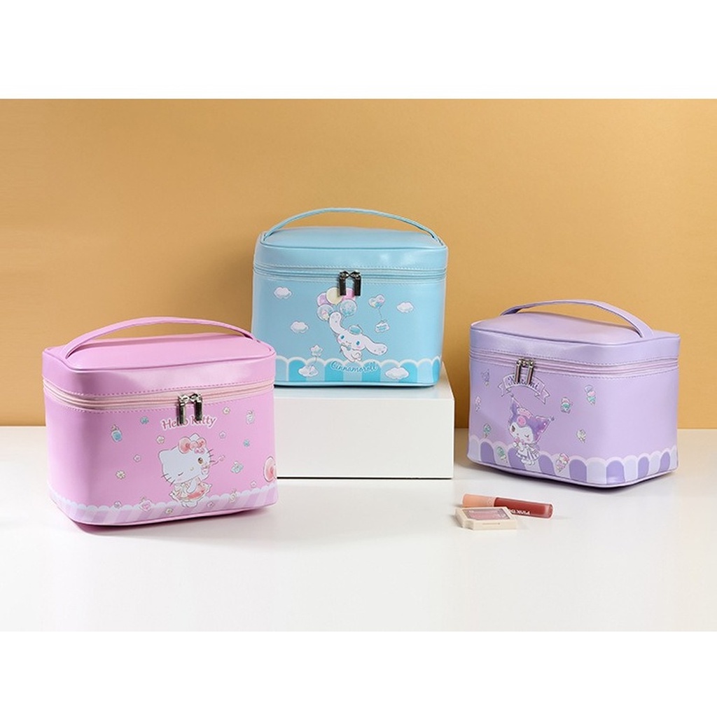 Túi Đựng Mỹ Phẩm Sức Chứa Lớn Họa Tiết Hoạt Hình Hello Kitty