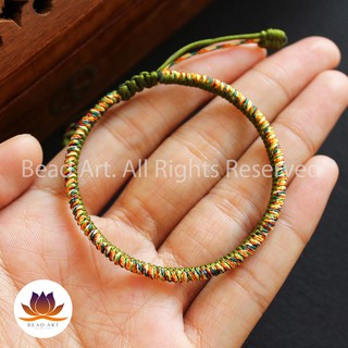 Vòng Tay Dây Ngũ Sắc Thắt Chỉ Màu Tibet Handmade (Xanh - Ngũ Sắc), Vòng Tay Phong Thuỷ, Chuỗi Hạt S50 - Bead Art