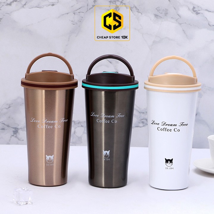 Cốc giữ nhiệt Coffee Co 500ml có quai xách, ly giữ nhiệt, cheapstore10k, cheapstore