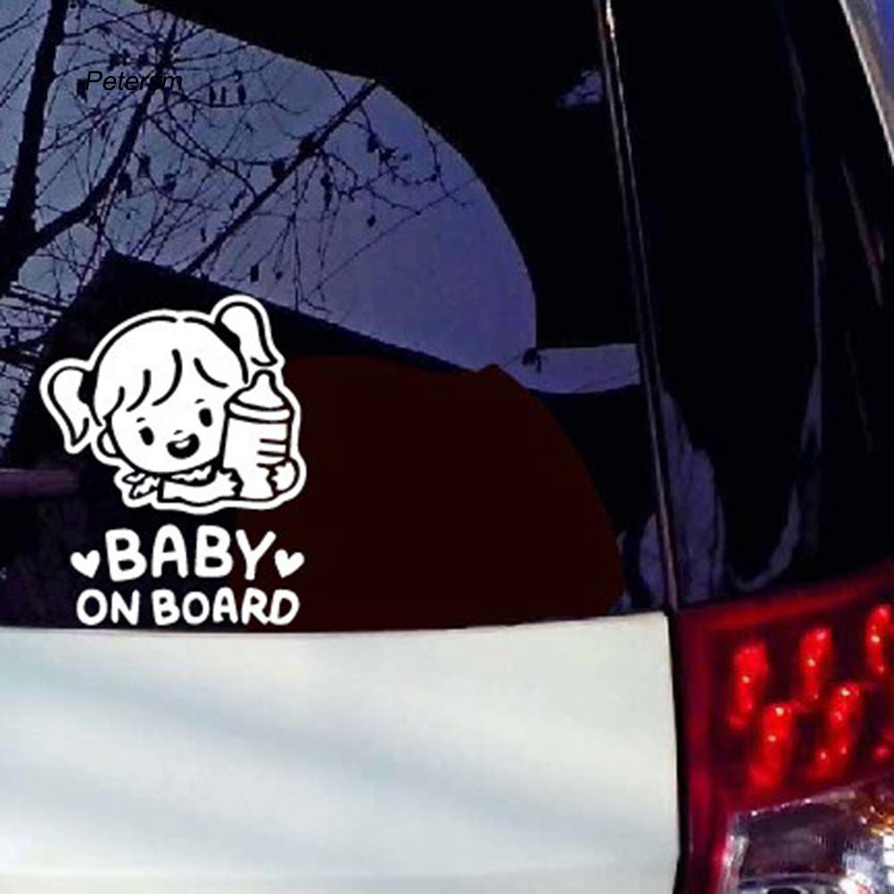 Decal in chữ &quot; Baby on Board &quot; dán trang trí thân xe ô tô