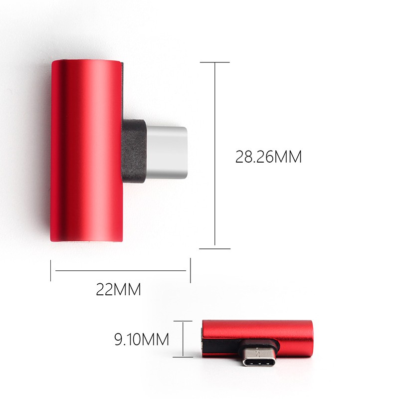 Thiết bị chuyển đổi chia cổng 2 trong 1 USB Type-C kèm cổng AUX cho Huawei Samsung Xiaomi