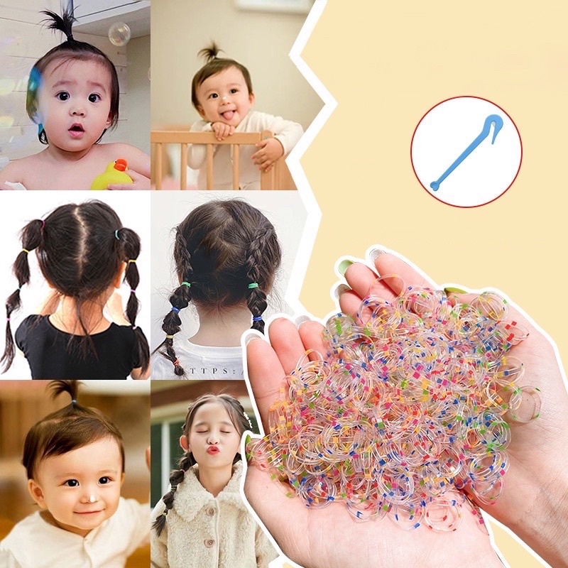 Dây Thun Buộc Tóc Cầu Vồng Nhiều Màu Sắc