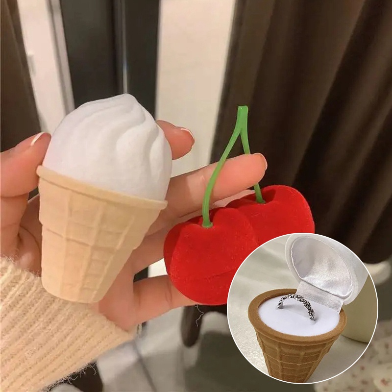 Hộp Đựng Nhẫn Hình Cây Kem Dễ Thương