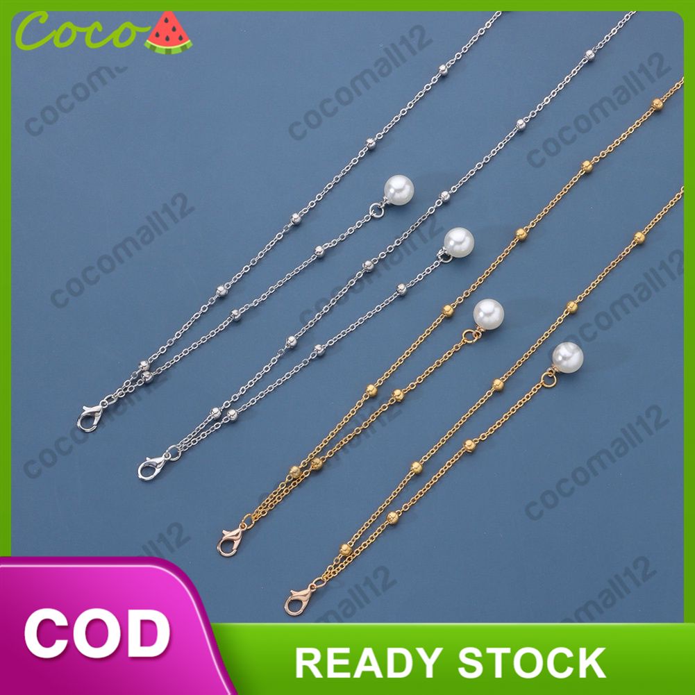 ⭐TRONG KHO Thời Trang Kính Đeo Mắt Chain Giả Ngọc Trai Đính Cườm Phụ Nữ Hợp Thời Trang Bên Ngoài Giản Dị Kính Mát Phụ Kiện Vòng Cổ Quà Tặng Mặt Nạ Treo Sợi Dây Thừng⭐Cocomall12