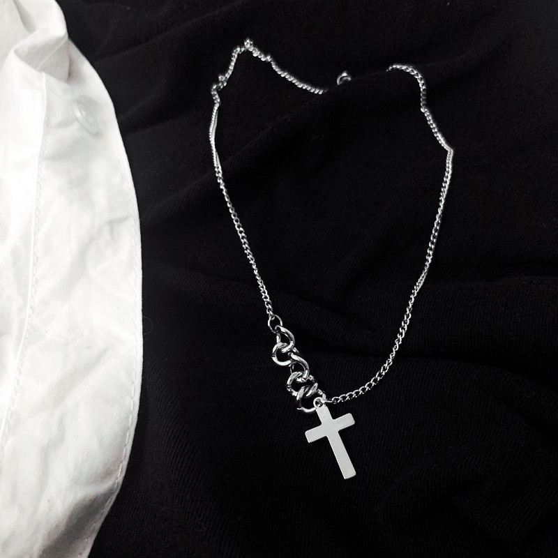 Dây Chuyền Hợp Kim Mặt Hình Chữ Thập Phong Cách Hàn Quốc