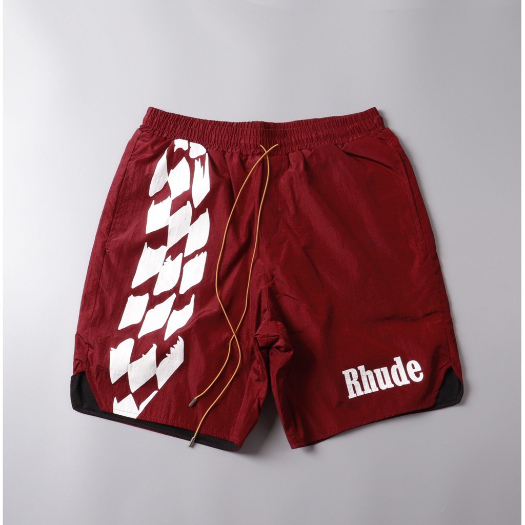 Quần short RHUDE logo print track short ss20