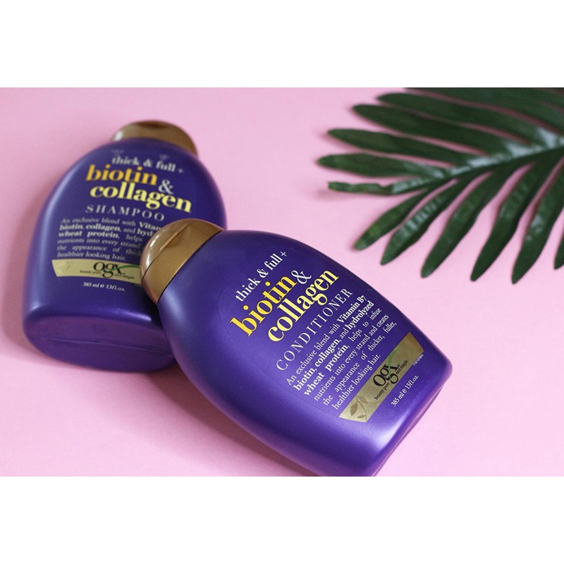 Bộ Gội Xả OGX Biotin &amp; Collagen Làm Dày Tóc Biotin &amp; Collagen Shampoo And Conditioner 2x385ml