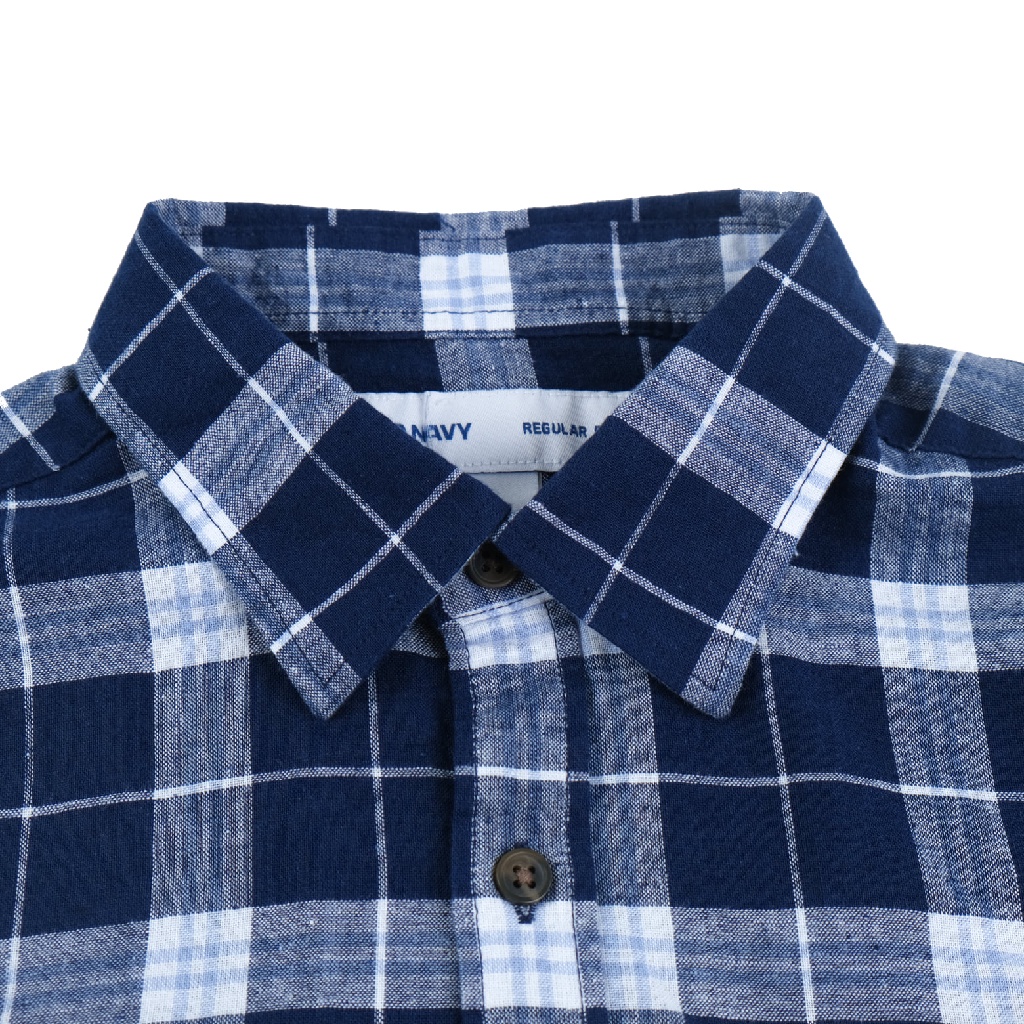 Áo Sơ Mi Nam Tay Dài Linen Cotton Màu Xanh Sọc Caro FO76SHOP Kho Hàng Xuất Dư