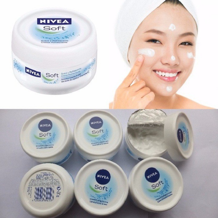 Kem Dưỡng Ẩm Làm Mềm Da Nivea Soft 200ml - Mang Đến Làn Da Mịn Màng, Láng Mịn, Trắng Sáng