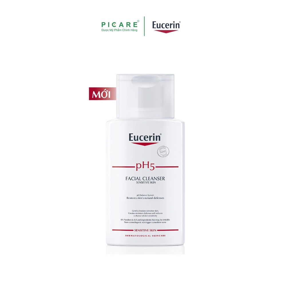 Sữa rửa mặt pH5 cho da nhạy cảm Eucerin Facial Cleanser Sensitive Skin 100ml - 98361